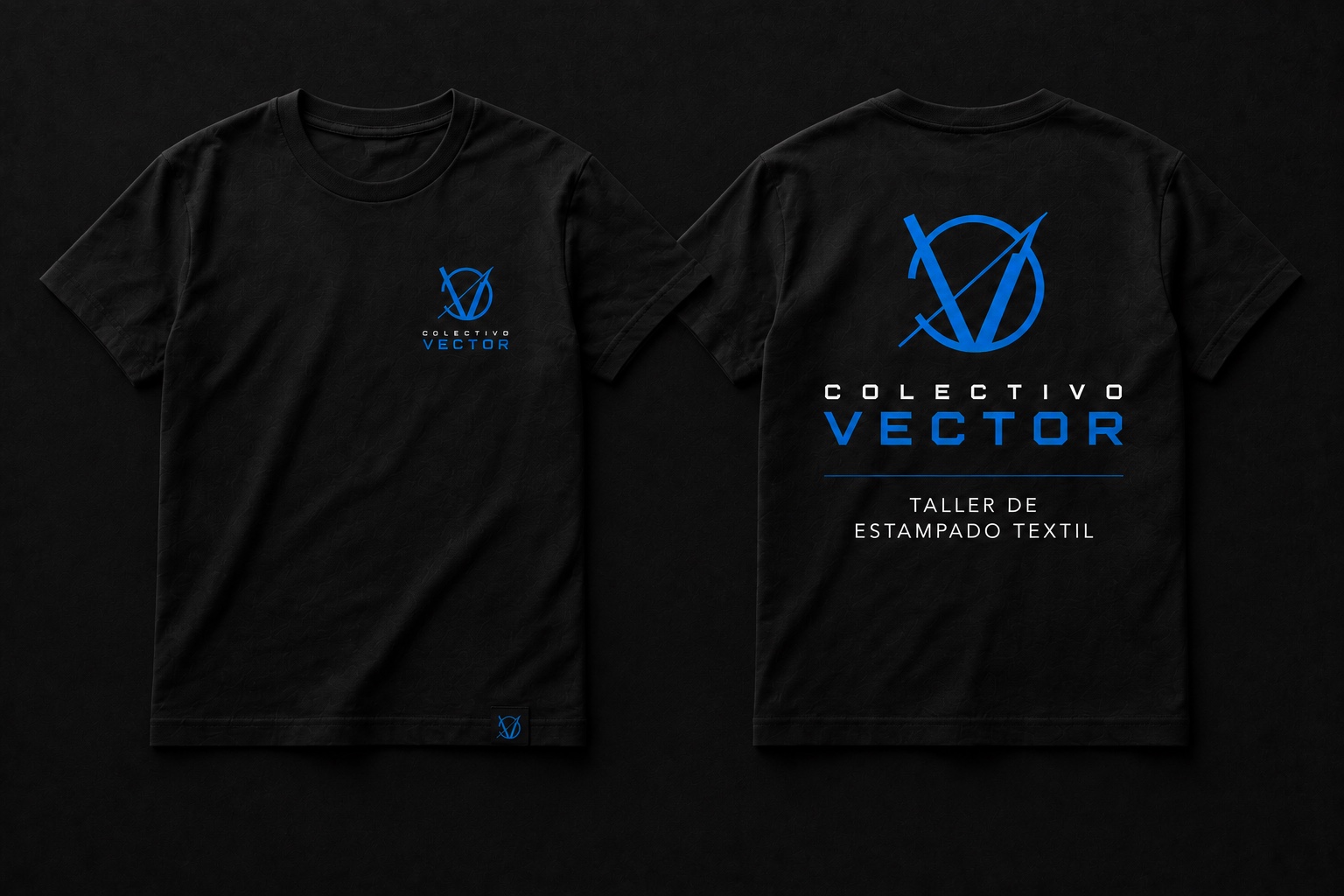 Camiseta negra con identidad de Colectivo Vector